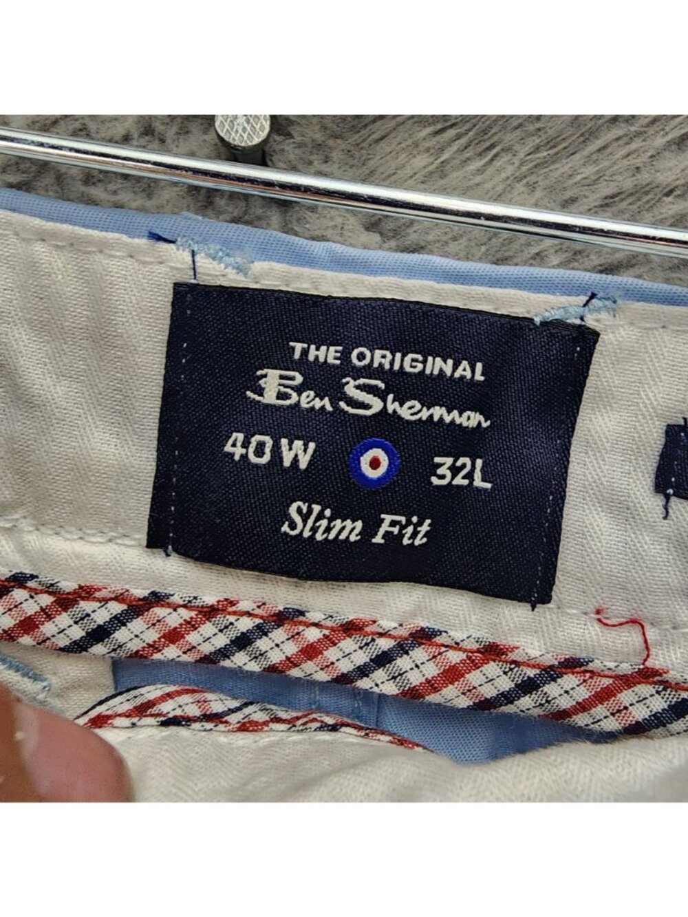 Ben Sherman Pants Mens 40x32 Blue Stretch Slim Fit *NWT* - Picture 4 of 15